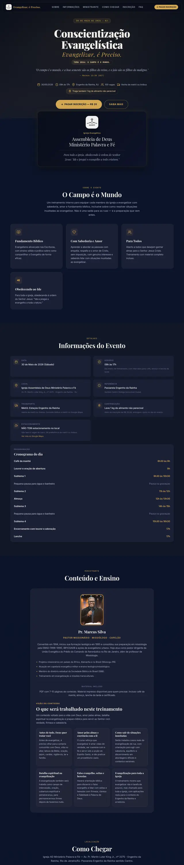 Website: Church event